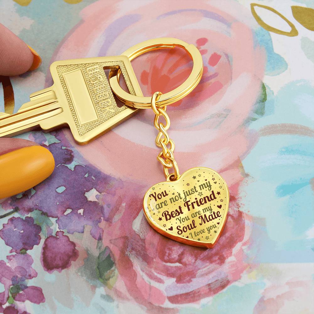 Soulmate | Not just my Best Friend | Heart with Curb Keychain