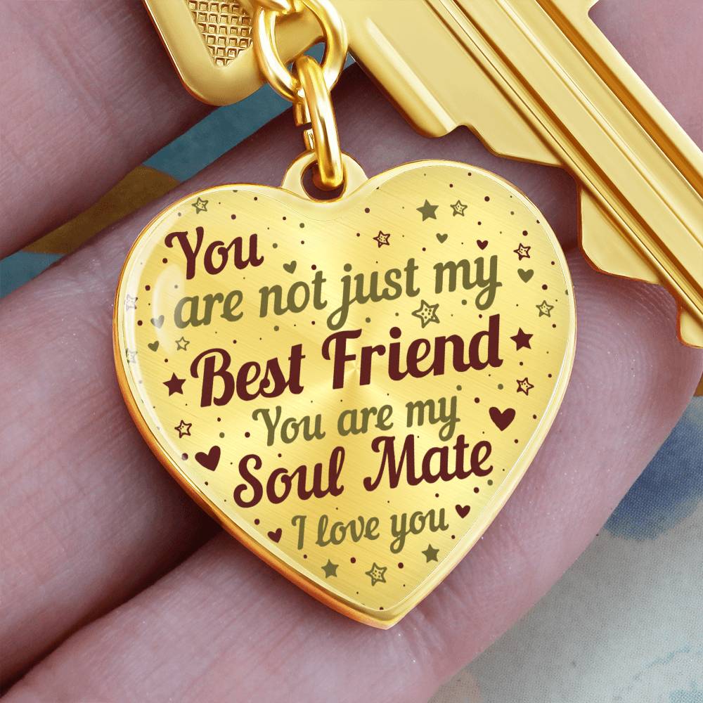 Soulmate | Not just my Best Friend | Heart with Curb Keychain