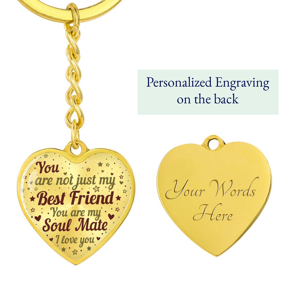 Soulmate | Not just my Best Friend | Heart with Curb Keychain