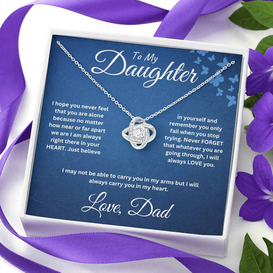 To My Daughter | Butterfly Love Knot Necklace